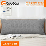 taies d'oreiller coton lin gris moderne housse coussin fixations glissière longue lit canapé sofa