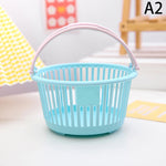 panier rangement rose clair bleu pastel poignées détachables rangement moderne utilisation multiple plastique organiser