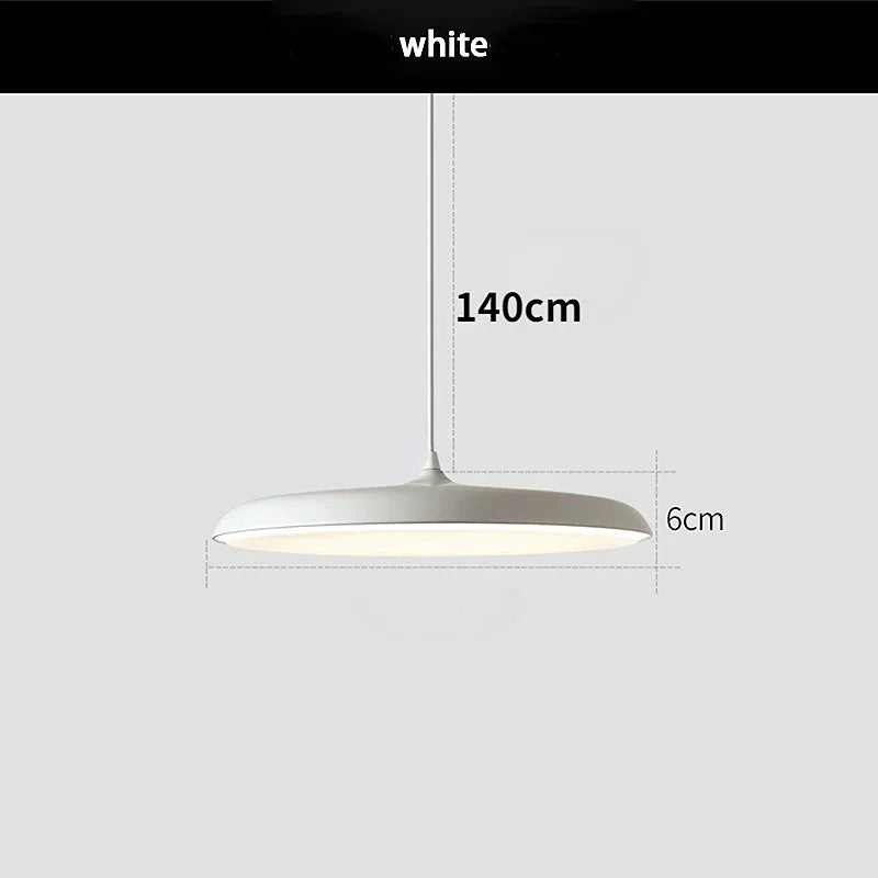 Suspension lumineuse moderne bleu noir gris blanc rose doré plat lisse scandinave câble suspendu