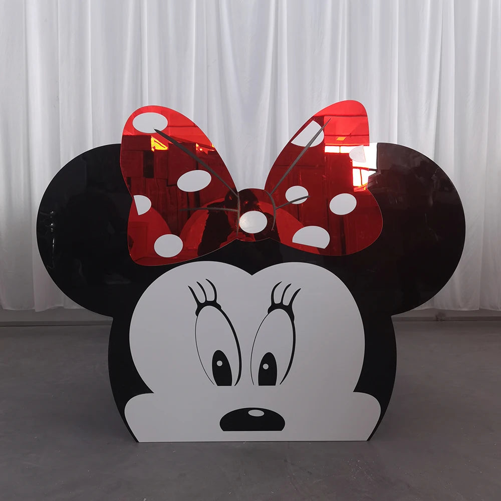 table gateaux minnie mouse acrylique noire blanche rouge décoration enfantine disney festive charnière