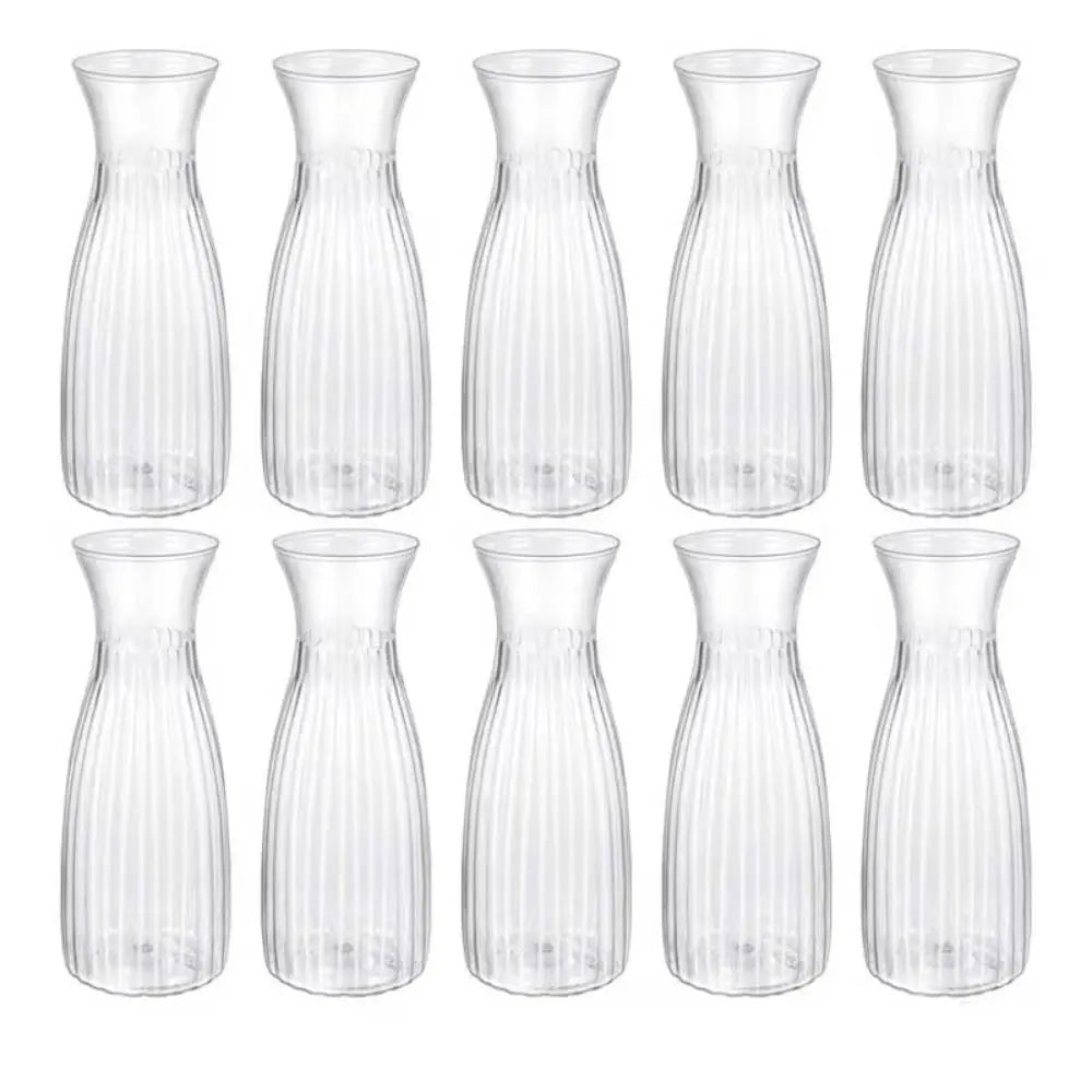 vases transparents riblés décoration moderne fleurs artificielles tulipes roses feuilles automne