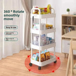 chariot rangement moderne 360° rotatif blanc noir multifonctionnels roulettes rangement cuisine