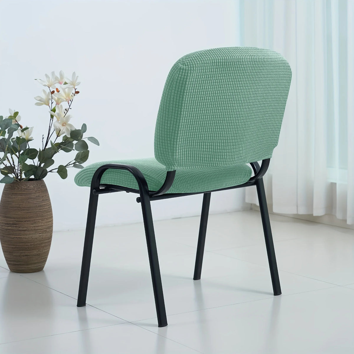 housses chaise tissu carreaux polyester coton élasthanne moderne jaune gris vert marron bleu mariage