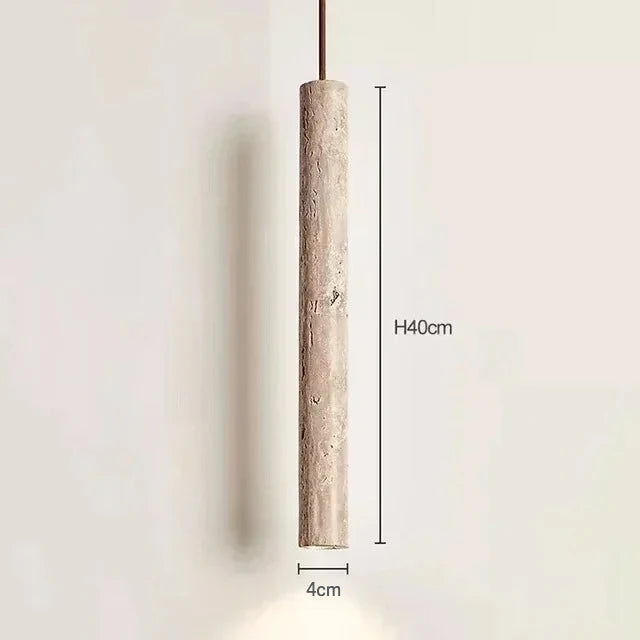 Suspension lumineuse moderne pierre marbrée beige clair foncé texture naturelle minimaliste pendentif cordon