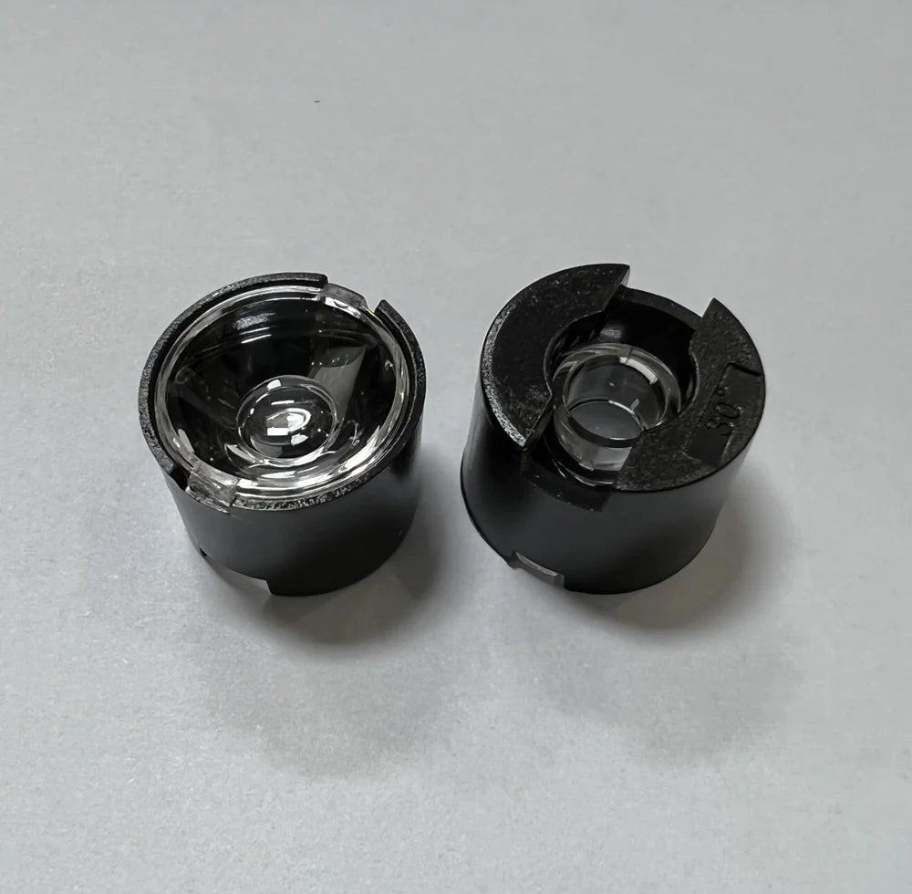 lentille optique ronde noire lampe led haute puissance support éclairage moderne