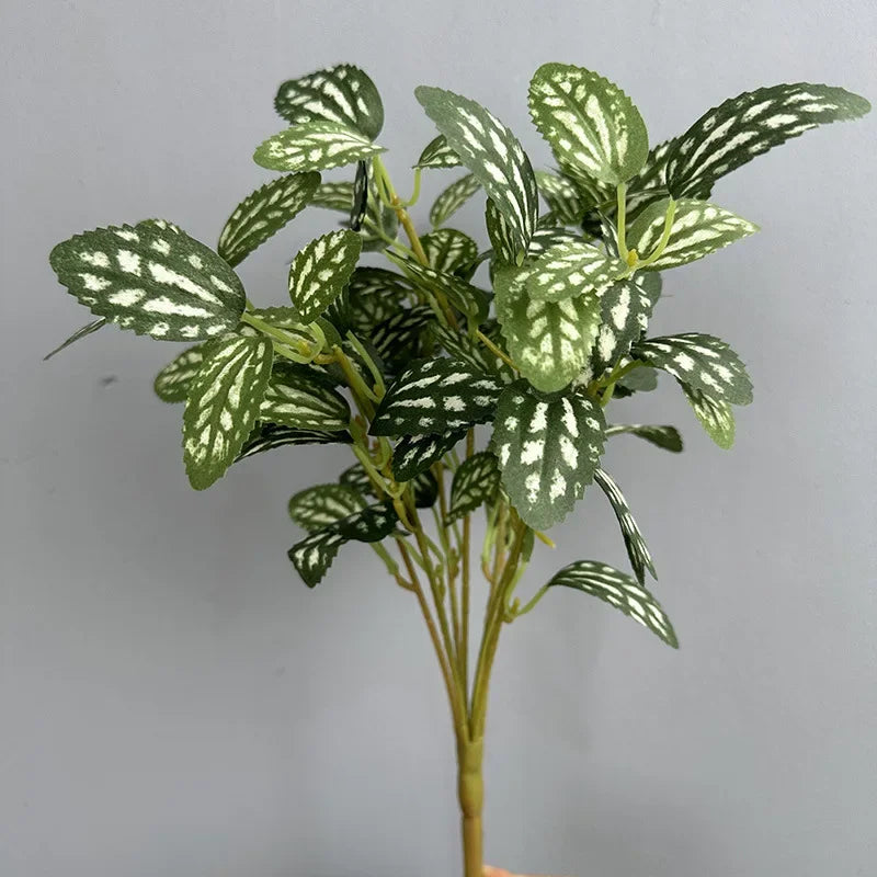 plantes artificielles feuilles vertes tiges blanches moderne minimaliste extérieur décoration