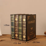 boîtes rangement vintage ornements livre décorative réutilisables ornement doré motifs géométriques