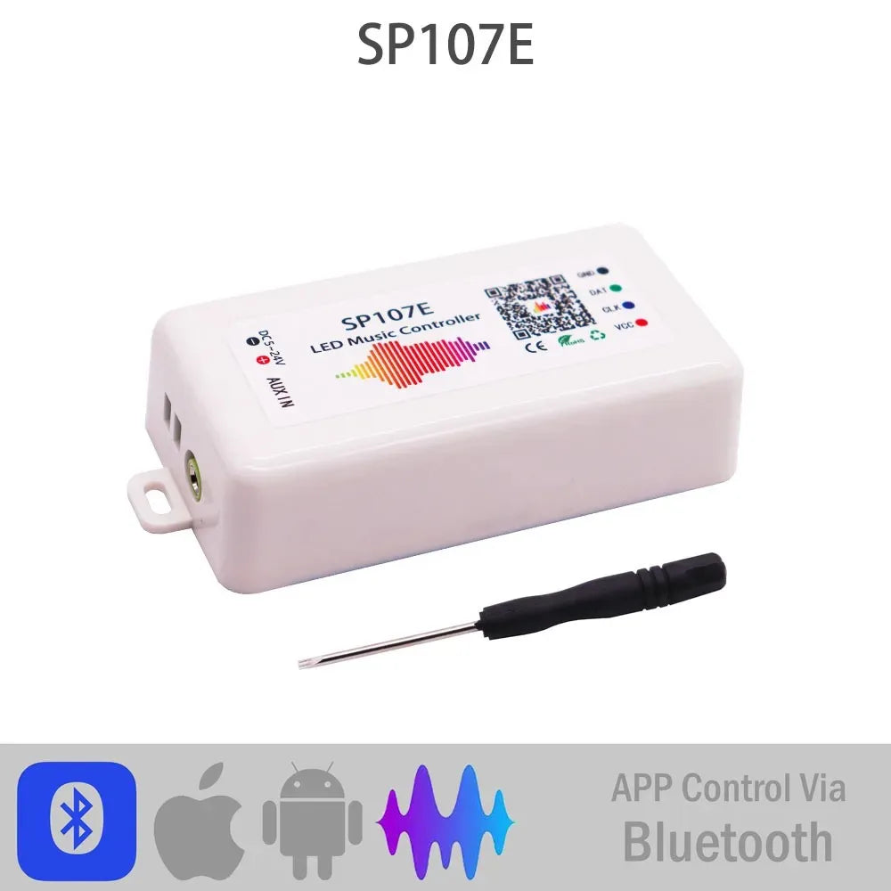contrôleur led wifi bluetooth musique chargeur puissance 524v ws2812 ws2811 pixels blanc moderne
