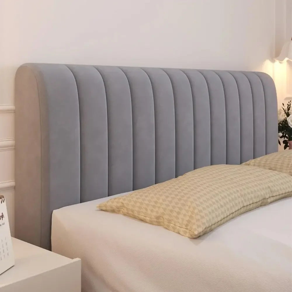 housse tête lit velours solide couleur beige clair moderne usage quatre saisons lavable