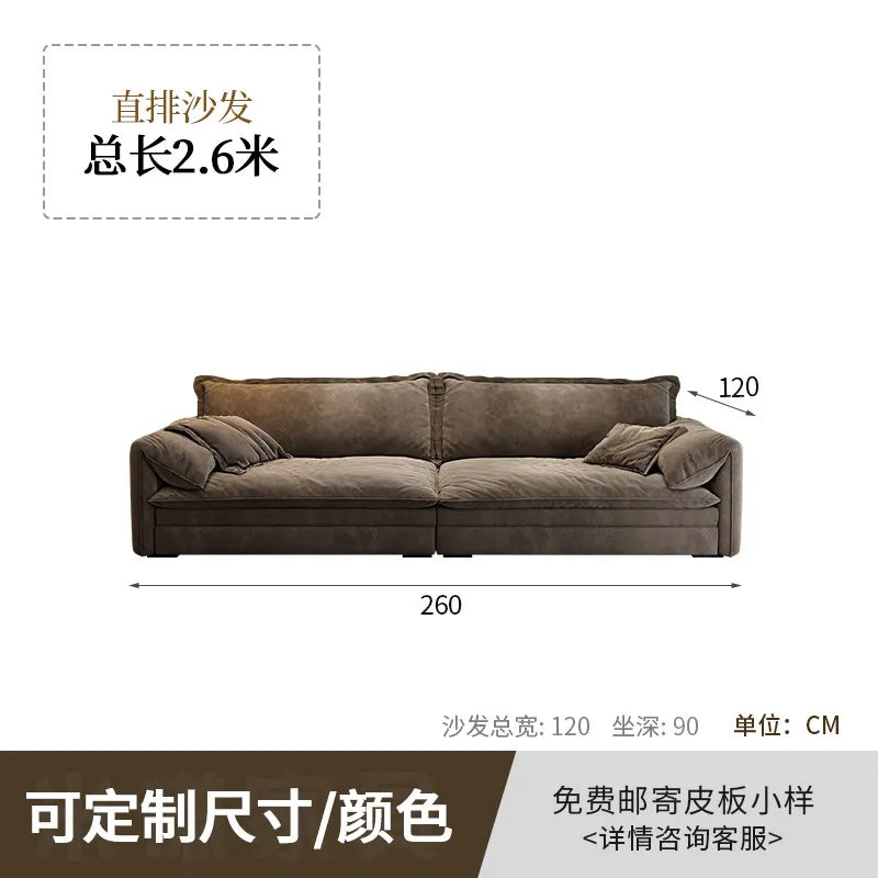 canapé d'angle marron clair velours mat moderne bois largeur 180cm longueur 360cm