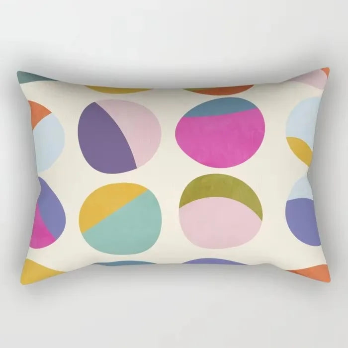 taie d'oreiller rectangulaire polyester motif géométrique moderne lit enfant 30x50cm opaque beige