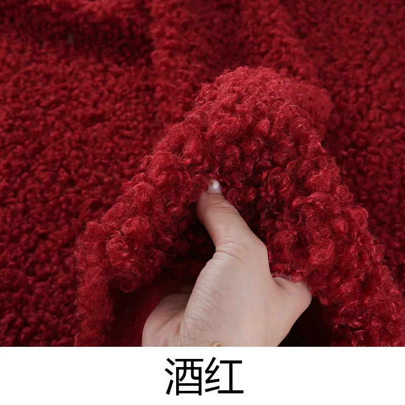 tissu bouclé imitation laine peluche beige bleu rose vert blanc poupée bricolage diy
