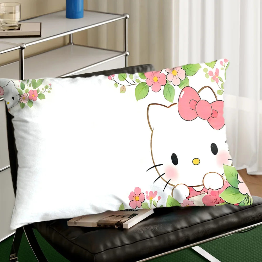coussins décoratifs imprimés hello kitty bleu blanc rose vert jaune polyester cartoon salon lit