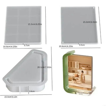 cadre photo silicone vert rouge transparent moderne minimaliste adhésif support photo décoration intérieureizontalvertical