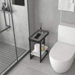 table salle bain moderne métal blanc texture grille gris marbre