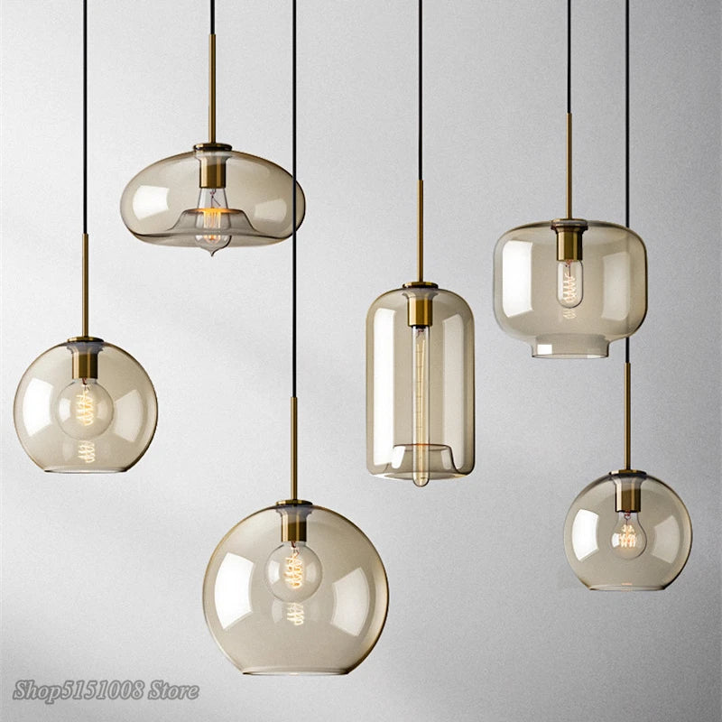 suspension lumineuse moderne minimaliste transparent beige ampoule e27 câble noir 150cm 10cm diamètre flux