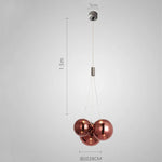 luminaire suspension pendentif boules verre doré transparent intérieur salon chambre decoration led neutre