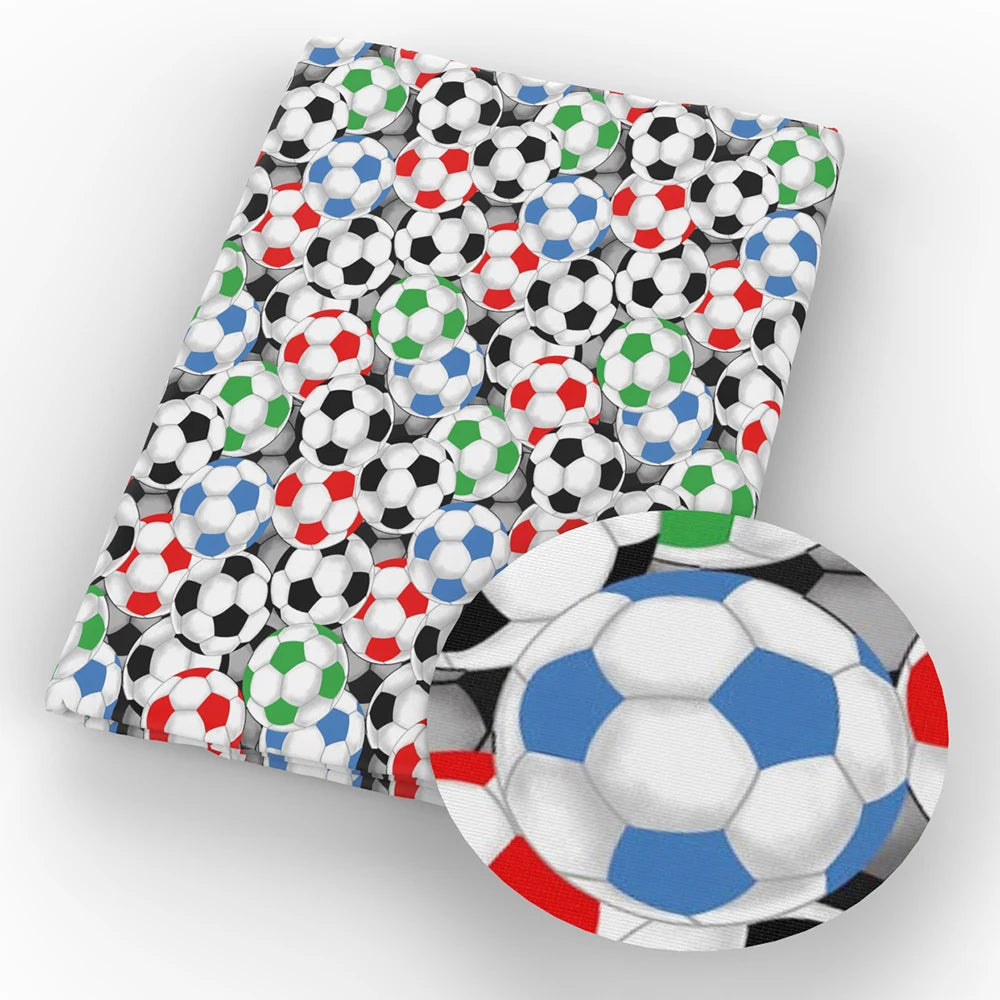 tissu imprimé sport boules baseball basket football coton polyester bricolage couture décoration maison