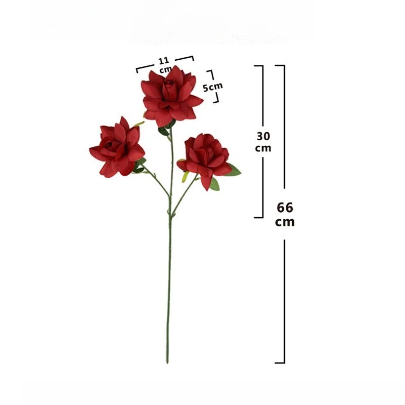 décoration intérieure bouquet fleurs artificielles soie moderne vase livres minimaliste rouge jaune