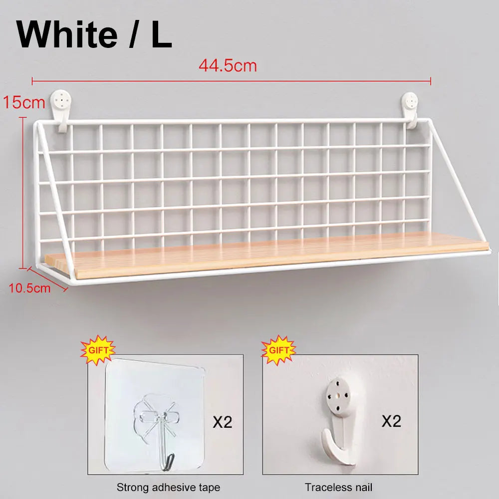 étagère murale industrielle métal bois blanc noir rangement salon chambre decoration moderne finition grille