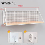 étagère murale industrielle métal bois blanc noir rangement salon chambre decoration moderne finition grille