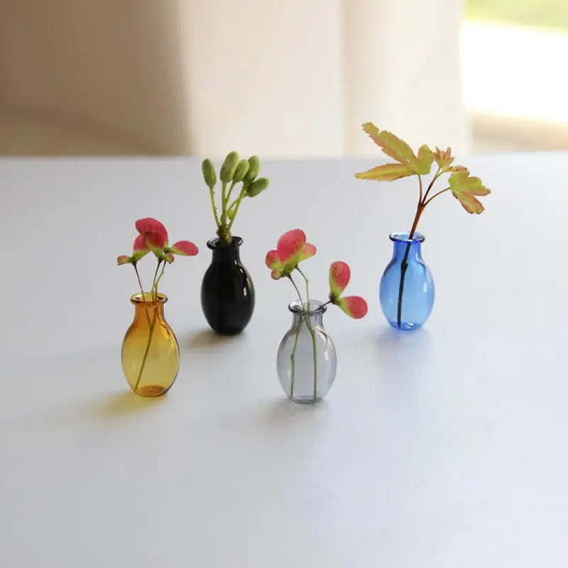 mini vases verre aimants couleurs variées translucides minimaliste réfrigérateur maison