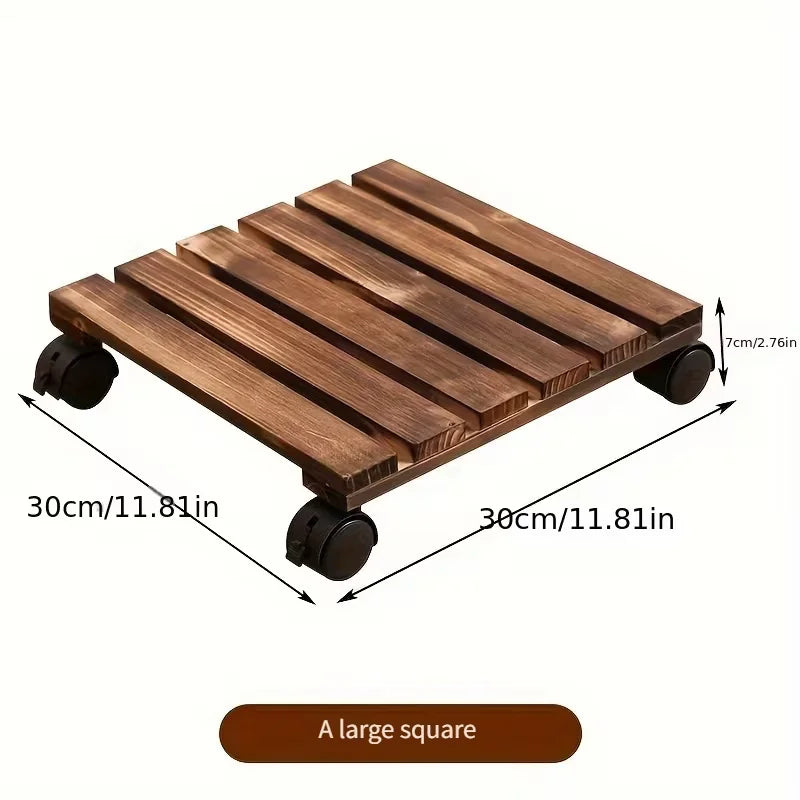 plateau mobile rustique plateau roulettes marron texture bois dimension 30cmrollable