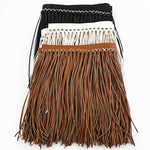 franges simili cuir noires blanches modernes vêtements textiles maison DIY decoration