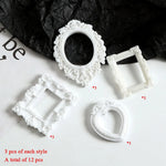 boîte cadre photo verre transparent miniatures décoratives maison poupée roses séchées portraits paysages