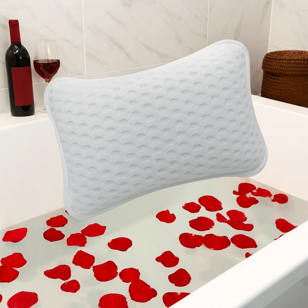 coussin bain blanc perforé confort 30x20cm doux tête spa