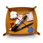 plateau rangement pliable simili cuir clés bijoux accessoires moderne