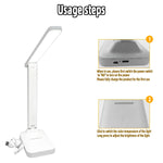 lampe pliable led réglable tactile blanc moderne minimaliste charge usb oculaire protection étudiants chambre