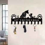 porte clés mural chiens stylisés noir moderne fixations clés supplémentaires