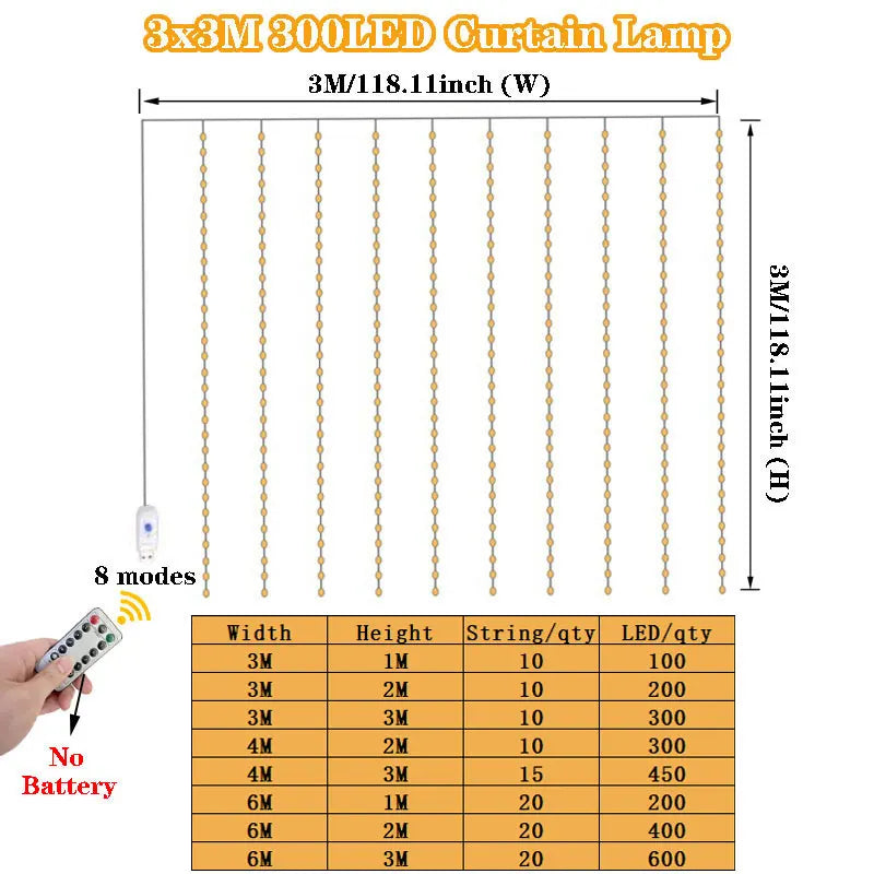 rideau lumineux led rose multicolore étoiles moderne 3m 1m télécommande
