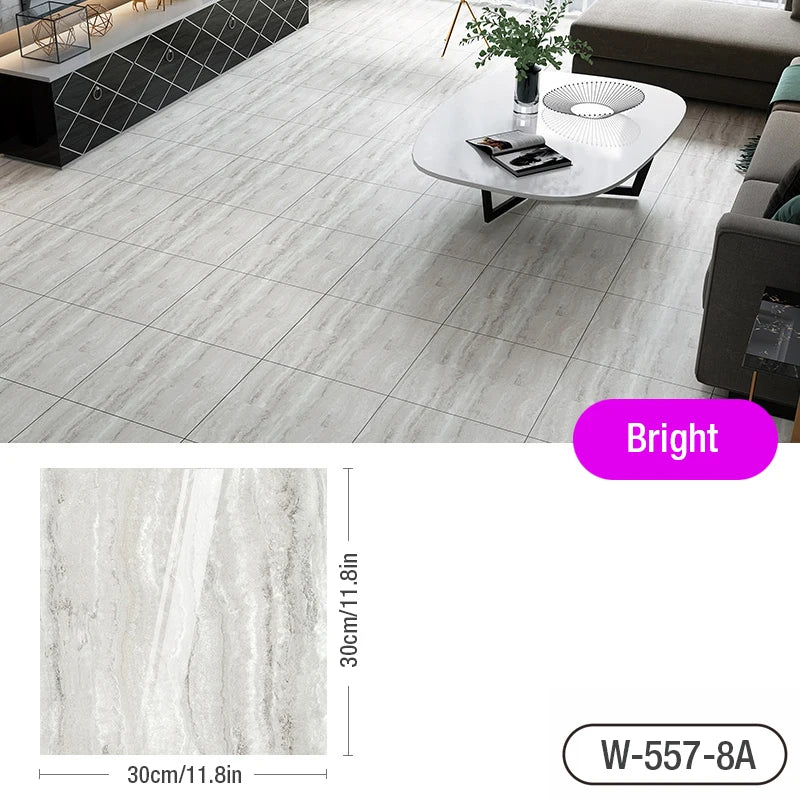 autocollants sol marbre blanc gris moderne adhésifs pvc 30x30cm pack 12 pièces