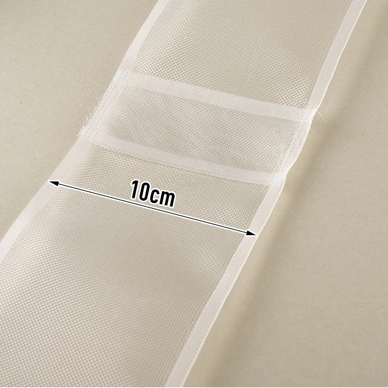 ruban rideau nylon blanc moderne 10m 20m maille fine opacité seule bande tissu