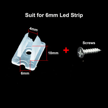 clips fixation ruban led transparent vis bande lumineuse neon flexible support blanc