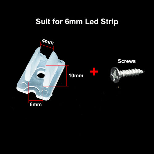 clips fixation ruban led transparent vis bande lumineuse neon flexible support blanc