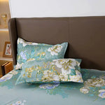 taies d'oreiller fleur bleu violet moderne non toxique polyester respectueux environnement