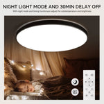 Lampe LED intelligente moderne blanc ronde télécommande fonction nuit dimmable réglage couleur sélection luminosité