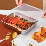 boîtes repas argentées modernes couvercles respectueuses l'environnement 25cm 20cm 5.5cm