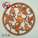 décoration murale bois sculpté oiseaux poissons fleurs traditionnelle circulaire animal compagnie