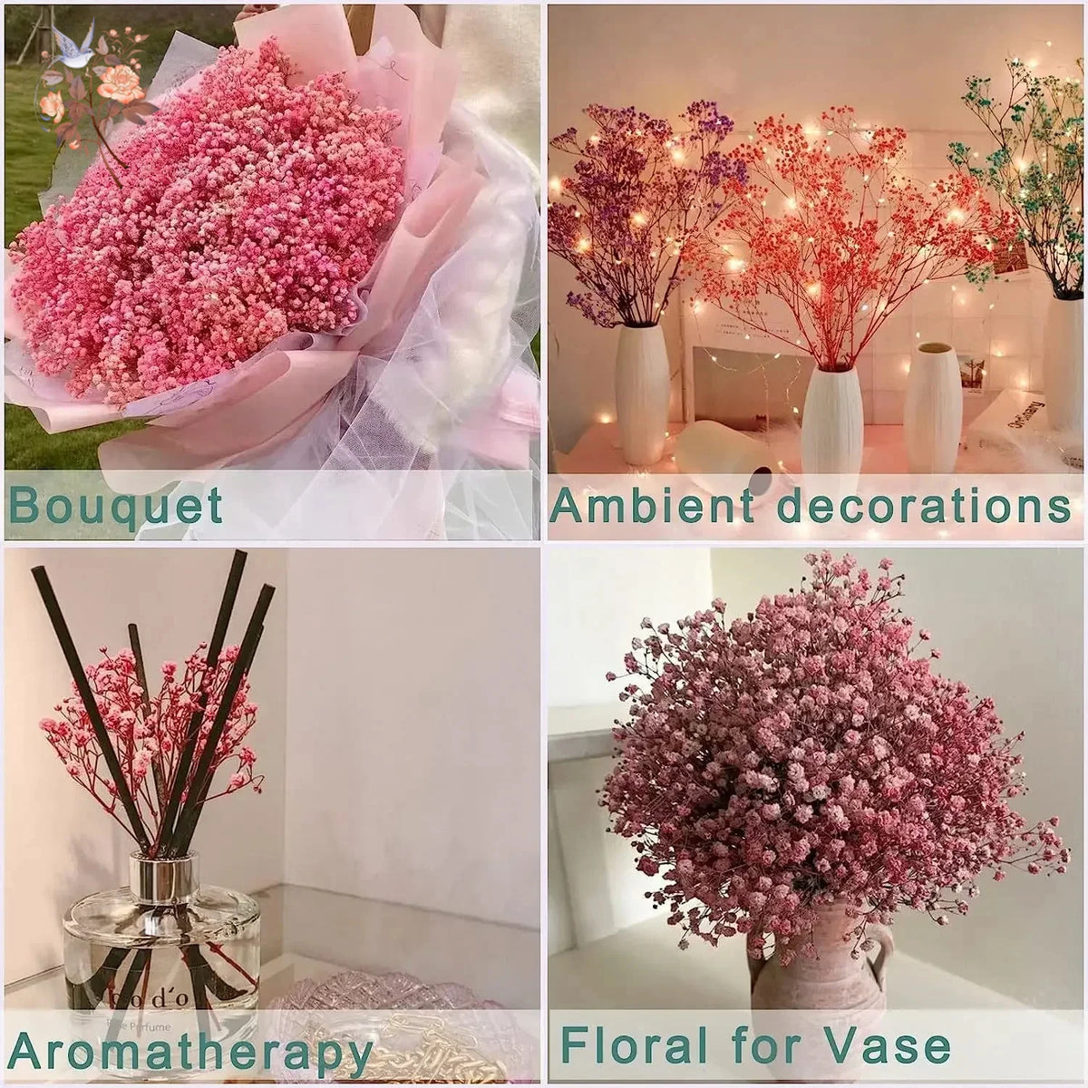 décoration maison bouquet fleurs séchées rose blanches vase naturel rustique