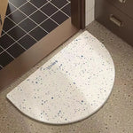 tapis sol moderne blanc bleu points absorbant résistant intérieur extérieur cuisine salle bain