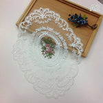 serviettes table blanc broderie florale dentelle classique vintage mariage festivité