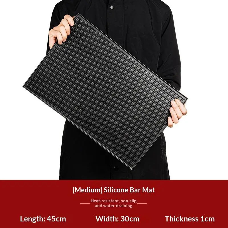 tapis drainage antidérapant vin noir jaune texturé moderne utilitaire barista ustensiles