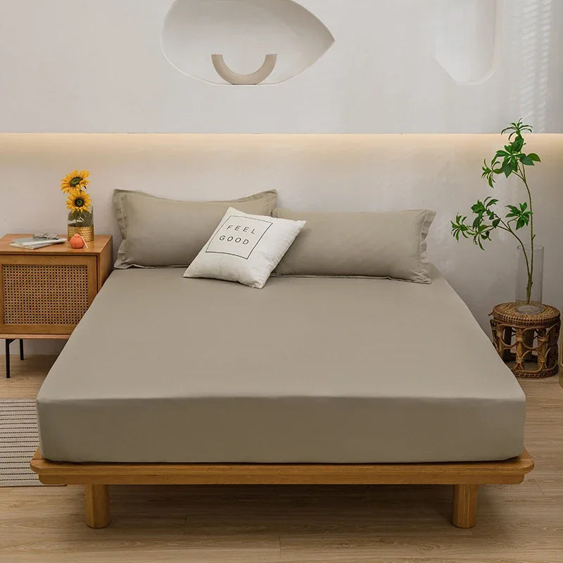 drap plat uni gris élastique lit adulte qualité moderne linge lit polyester 120x200x25cm