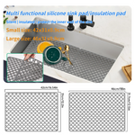 tapis drainage silicone coquillage moderne gris fond évier résistant rayures epais