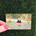 cartes credit personnalisables illustration chats noirs blancs fond nature adhésif inclusion fourrure animé collectionneau
