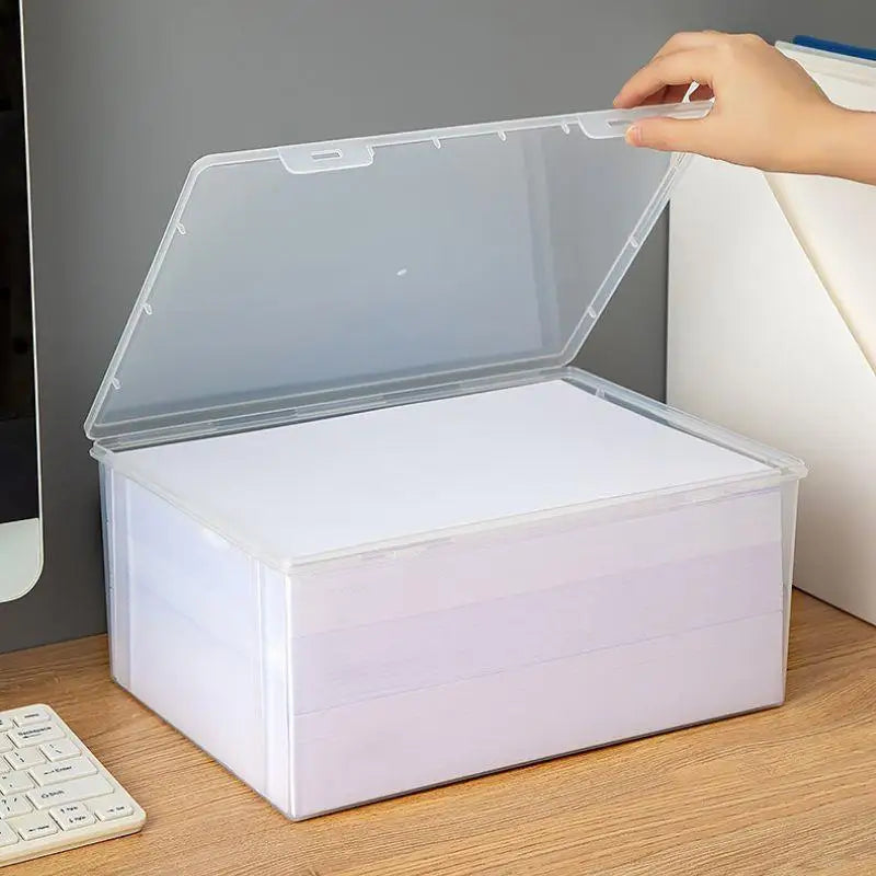boîtes rangement transparentes modernes poignées grande capacité organisation documents imperméables plastique